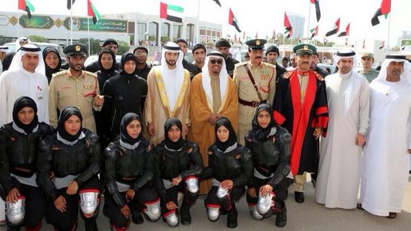 HamdanMohammed's tweet photo. These policewomen on motorcycles serve their country with honor &amp; are a source of pride for us &amp; for their families http://t.co/IEYrl4ez83