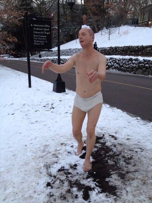 Statue of man in underwear causes stir at Wellesley College - The