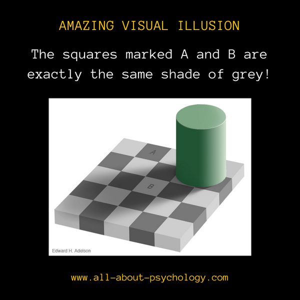 Amazing illusion created by Edward Adelson from MIT. Explantion/Proof here: goo.gl/McGdFY #psychology