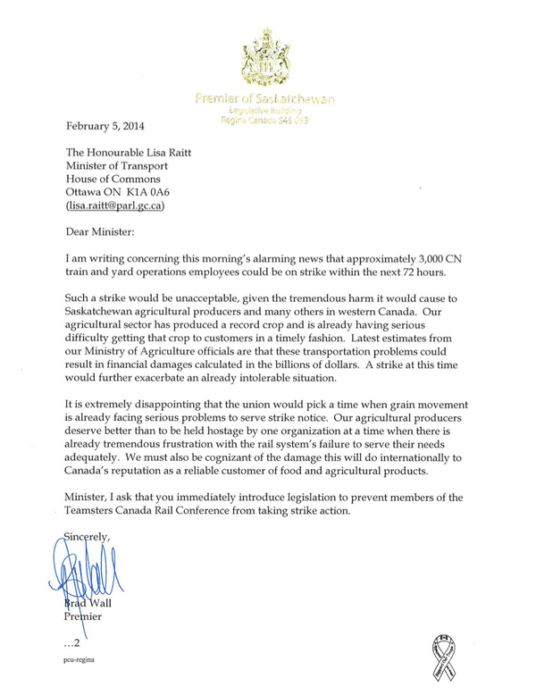 BradWall306's tweet photo. Calling on Feds to stop unacceptable union strike action of 3,000 CN workers. Farmers cannot be held hostage. http://t.co/jZ7FGzMJUa