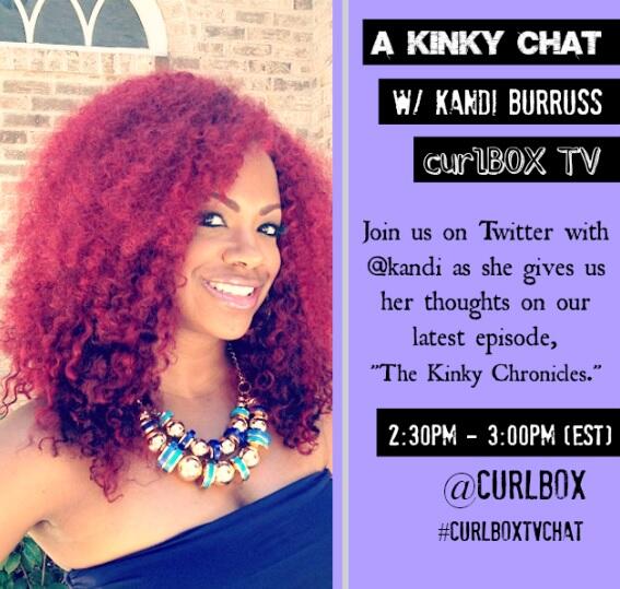 curlBOX's tweet image. Our #curlboxtvchat w/ @kandi begins in less than 20 minutes!
