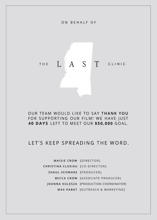 Dearest donors, we just want to say THANK YOU! Your continued support is what's making this film a reality.