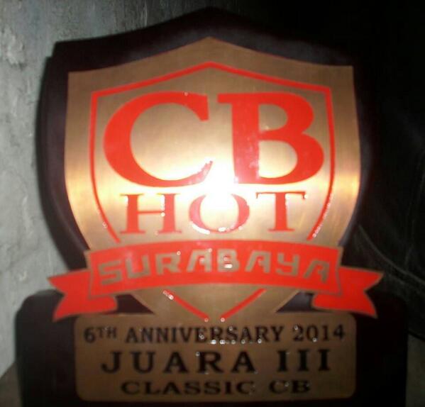 infoeventcb's tweet photo. #eventCB @HOTCBSURABAYA Ini kenang-kenangan acara kontes di acara Anniversary CB HOT yg ke-6 tgl 08 February 2014 http://t.co/dMdCRpcdmr