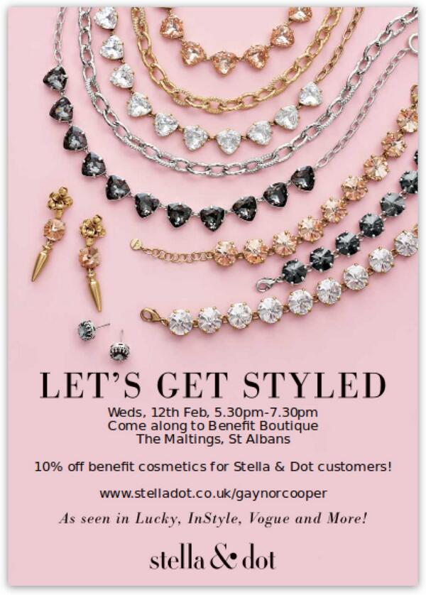 Come along next Weds 12th Feb from 5.30pm for some Jewels and Makeovers - what more could a girl want?