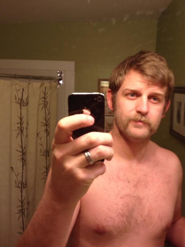 andkamm's tweet photo. Obligatory fu Manchu #selfie in process of shaving the beard. http://t.co/jDDI1ztviG
