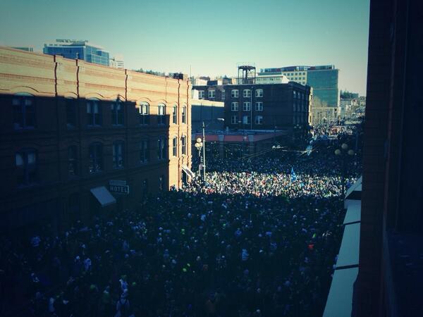 Gearing up for the parade!  #GoHawks