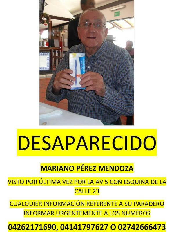 AnaJuliaSMC's tweet photo. URGENTE! MI PAPA DESAPARECIO AYER, AYUDENME A DIFUNDIR POR FAVOR. MERIDA https://t.co/8riVYpDtF4 http://t.co/oiU1rLfLc2