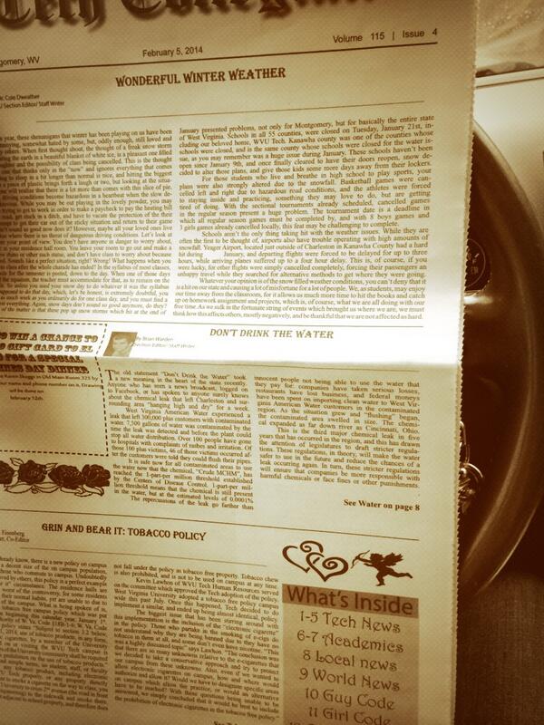 TechCollegian's tweet image. Wanna hear about the new tobacco policy at @WVU_Tech? Pick up the newest edition of the Collegian!