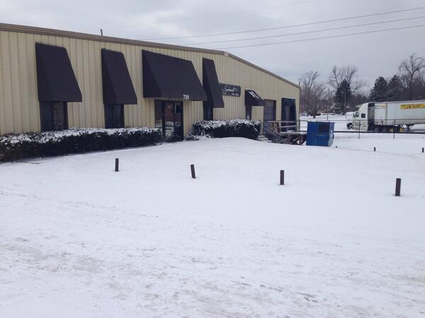 AESchmidt1850's tweet photo. View of the factory today #snowy http://t.co/7FJlMVQ4nJ