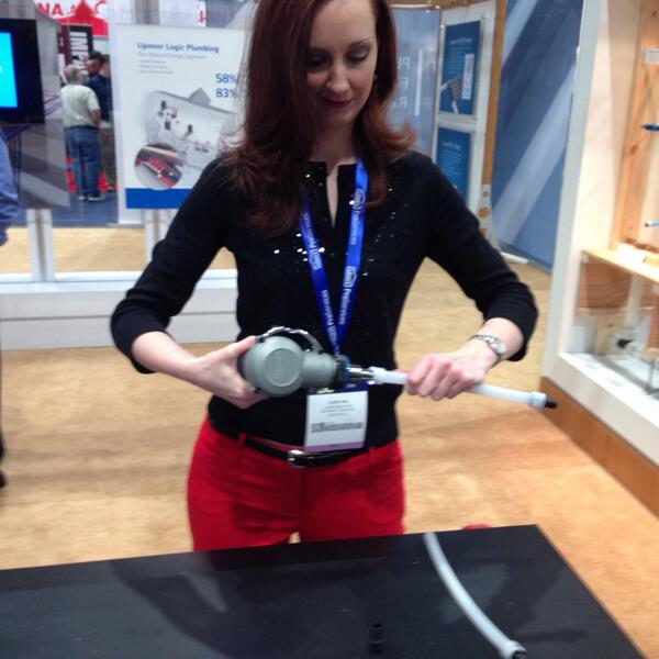 EditorChristina's tweet photo. I got to create a PEX fitting with @uponor . Fun at #IBS2014 ! http://t.co/j1qLsClaS5
