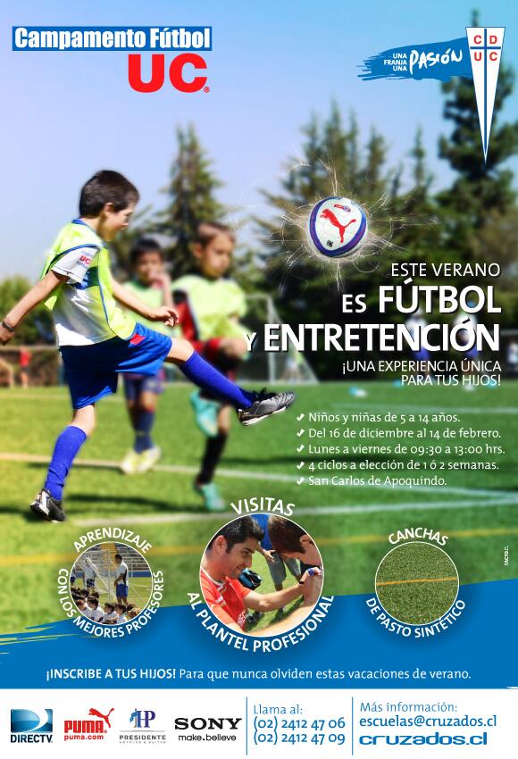 Cruzados's tweet photo. [Concurso Flash] Participa por 1 de las 3 entradas dobles para hoy #UCvsHUA con #CampamentoFútbolUC. ¡Haz RT y Gana! http://t.co/j28OTNoUsC