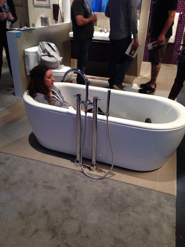reviewed's tweet image. Folks get pretty tired at trade shows. #KBIS2014