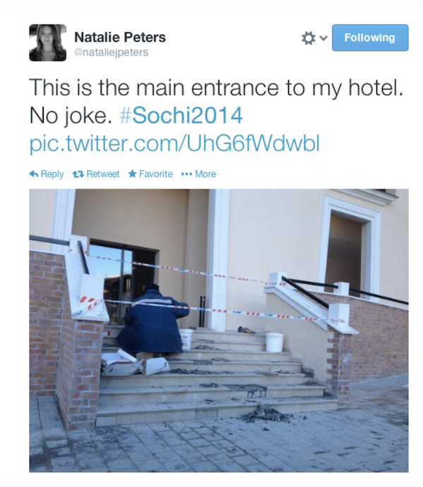 ProblemsSochi's tweet image. Hotel entrance!
#ProblemsSochi #Sochi2014 #Sochi
