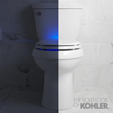 Kohler's tweet image. Don’t be afraid of the dark! Introducing our Nightlight Toilet Seat. us.kohler.com/us/Introducing… #KBIS2014 #OnlyKohler