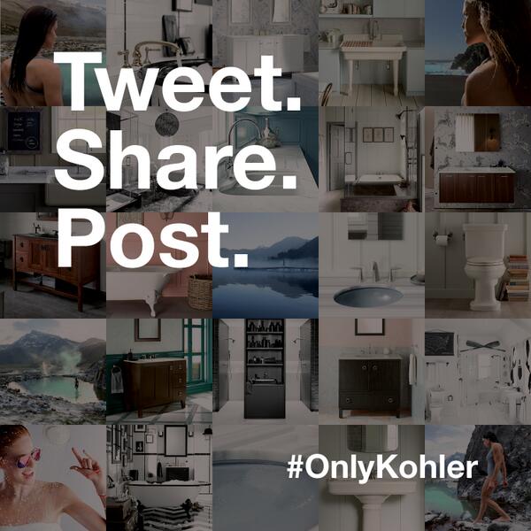 Kohler's tweet image. Use #OnlyKohler to share what you love at #KBIS2014.