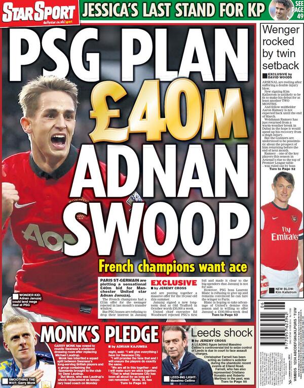 Bfvnx3bCcAAML1  PSG are planning £40 million swoop for Manchester Uniteds Adnan Janujaz [Star Sport]
