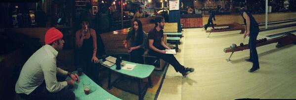 fiercebad's tweet photo. What to do on a snow day when your show gets cancelled? Go bowling! http://t.co/tPjgzDQdC9