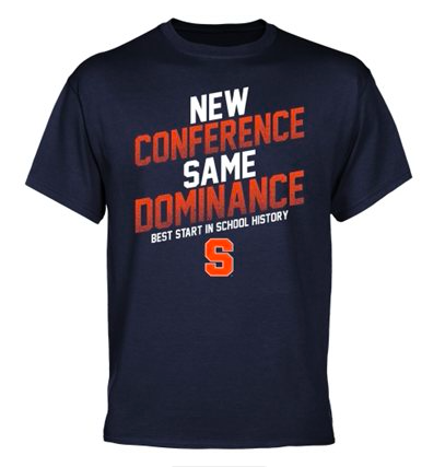 Cuse's tweet photo. Check out this awesome "New Conference Same Dominance" t-shirt! http://t.co/1JSVviWJga http://t.co/S8pIwL8EEi