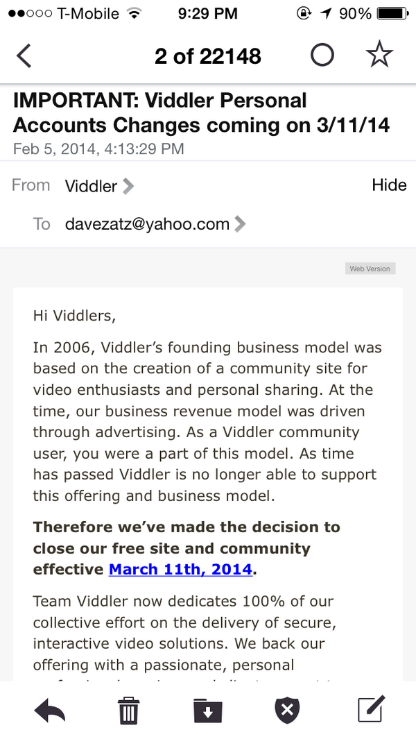 Goodnight, Viddler. (YouTube won.)