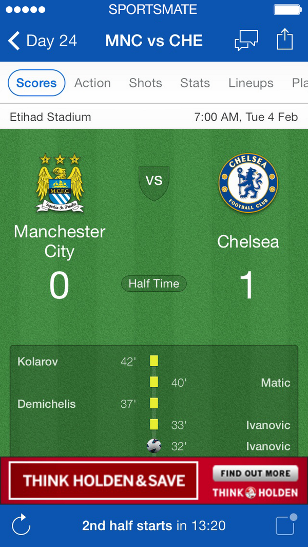 eplLIVE_app's tweet image. Do you have time to grab a pie before the match re-starts? 

Coming in 2014 - the Half Time countdown clock!