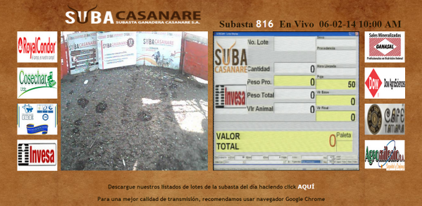 Subacasanare's tweet photo. Estamos listos para subasta de la semana, 10 AM... Véanos en vivo a través de la web en: http://t.co/IpXhiRTz3D http://t.co/gLgB3NPoSs