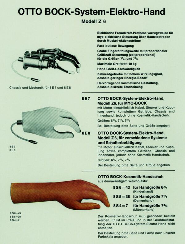 ottobockuk's tweet photo. #ThrowbackThursday An original 1960s poster of one of the first electronic prosthetic hands, the Ottobock System Hand http://t.co/KIKjkDCEmt