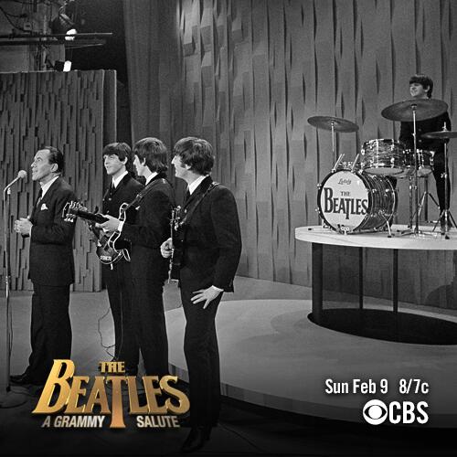 CBS's tweet image. 3 days til GRAMMY Salute to #Beatles 2/9 @ 8/7c! Watch @FooFighters #LiveonLetterman tribute: bit.ly/LTIvif
