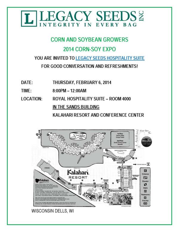 LegacySeedsInc's tweet photo. Visit our Hospitality Suite tonight at Corn/Soy Expo for good convo &amp;refreshments! @KalahariResorts @PlantCoverCrops http://t.co/zUqe34U9BT