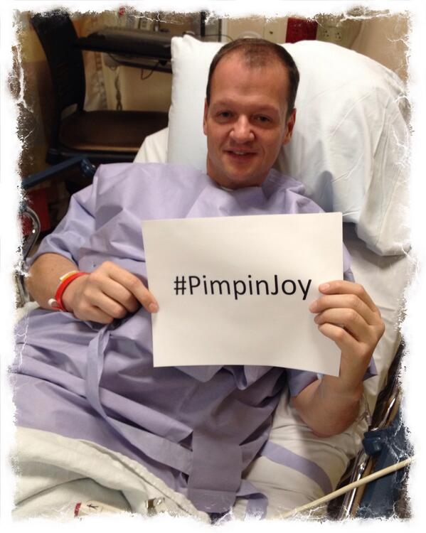 Love that this guy is choosing joy! #PimpinJoy 

RT @JT_TobyKeithUSA: Getting ready for surgery for cancer.