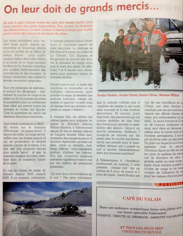 TeleOvronnaz's tweet photo. On parle de nos dameurs dans le Carrefour Magazine ! http://t.co/tvUHC7kaDh
