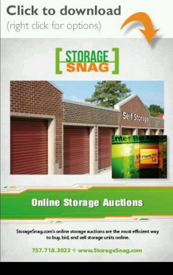 StorageSnagLLC's tweet image. Visit Storagesnag.com &amp;amp; download our online brochure. See why we are the best site for online storage auctions