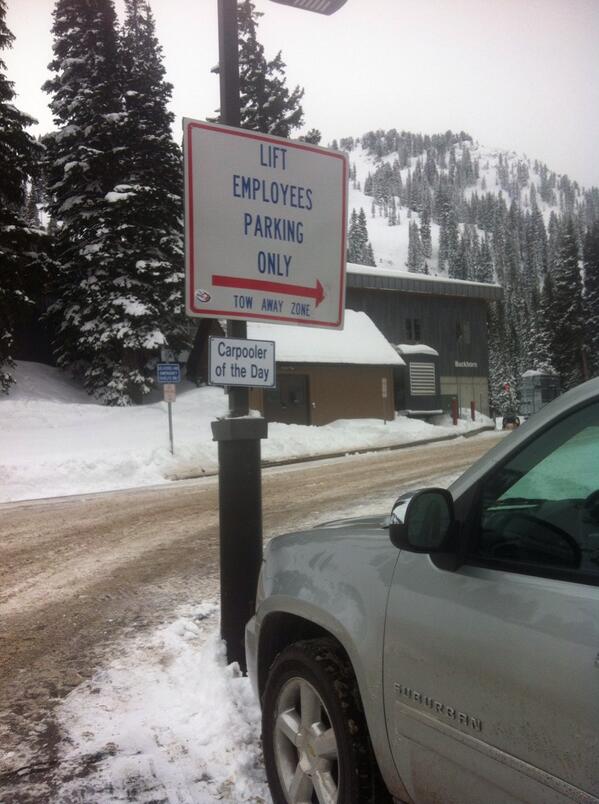 It pays to carpool!  #BestSpotInTheLot #Alta