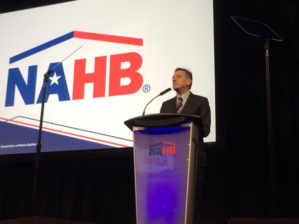 NAHBhome's tweet photo. #DGA Chairman and Vermont @GovPeterShumlin now speaking to #NAHB board on importance of housing. #IBSVegas http://t.co/DjOjotDLRM