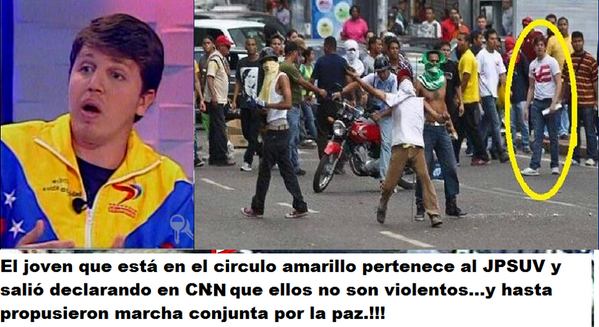 AnonymousVene10's tweet photo. Este es Luis Arreaza  pajudo ejerciendo la Paz en Caracas. Necesitamos mas Venezolanos como el definitivamente  http://t.co/oweUXoICKs