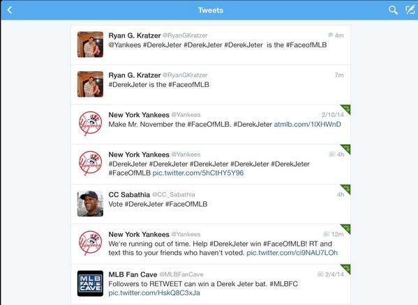 RyanGKratzer's tweet photo. @Yankees #DerekJeter for #FaceOfMLB http://t.co/bYcS5cAcCJ