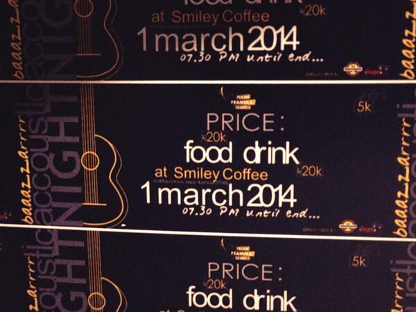 paprasi's tweet photo. "baaazzarrr accoustic night" at smiley coffee 1march2014 , 07.00pm until end... @DAGASCOUT_ http://t.co/5055WkDp2u