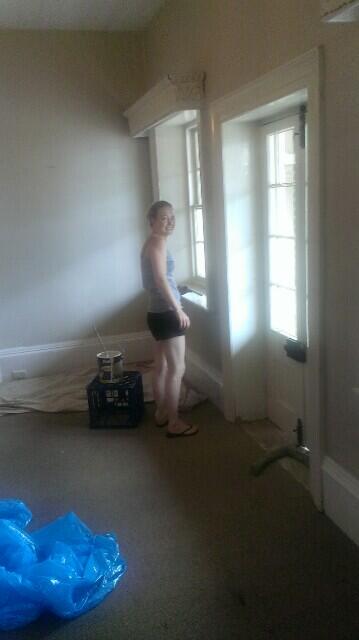 Resident artist Eliza Overduin putting "serious value" to every room!