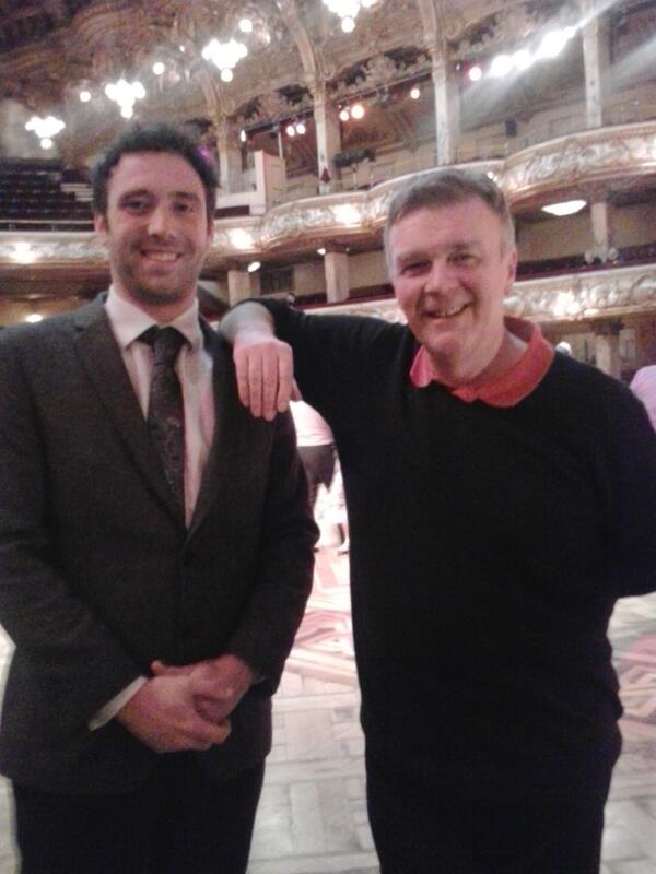 BBCLancashire's tweet photo. Chris Pope @visitBlackpool joins @gillylancs at the Tower Ballroom #Showzam ! #Blackpool  listen live http://t.co/1eNvp77iic
