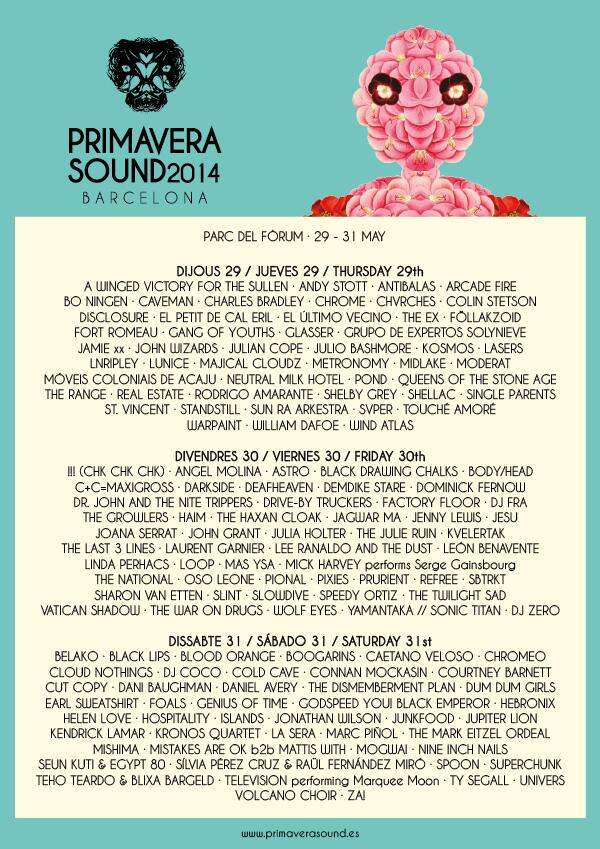 Primavera Sound 2014 | Lineup | Tickets | Prices | Live Stream | Dates | Rumors  | Video | News | Barcelona | Hotels