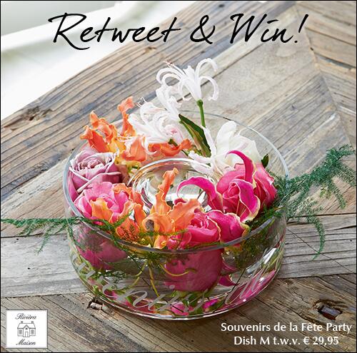 RT &amp; #WIN! Bij 5000 volgers verloten we de Souvenirs de la Fête Party Dish M uit de Spring 2014 collectie! #winactie