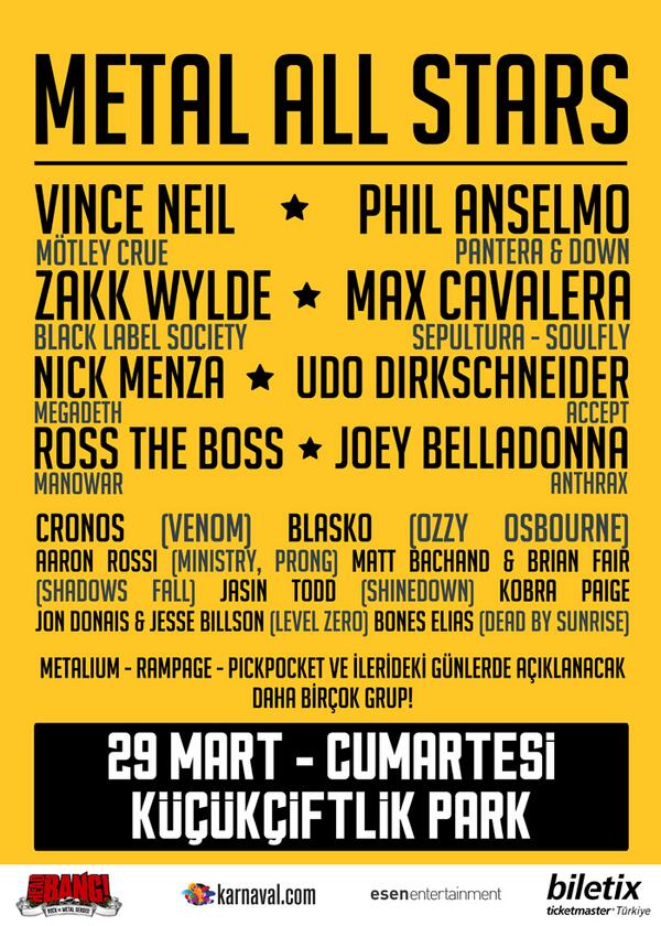 29 Mart'ta Metal All Stars etkinliği için İstanbul'dayız! Görüşmek üzere! \m/