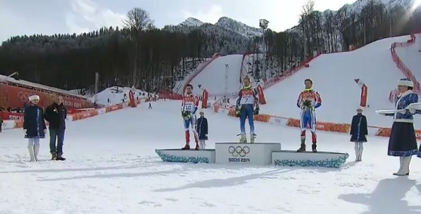 Qu'il est BEAU ce podium olympique du Slalom Géant ! Ted Ligety avec Steve et Alexis ! #Sochi2014