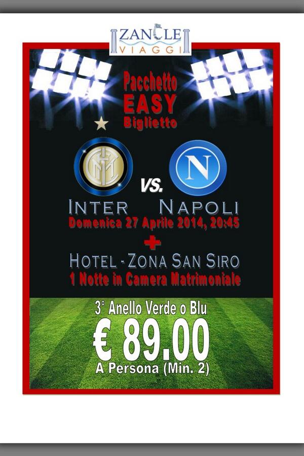 pacchettointer's tweet photo. Ecco a voi il pacchetto biglietto #inter - #napoli 2014 con albergo 4* incluso a soli 89.00 euro a persona.. http://t.co/hKPrfVTv96