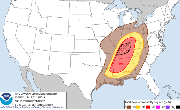 ReedTimmerUSA's tweet photo. SPC has added a hatch area for significant severe wx tomorrow - W TN/KY, extreme S IL/IN, MO Boot Heel #tornadoes http://t.co/AlC18rWtv9
