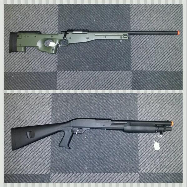 S_AND_R_AIRSOFT's tweet photo. Sniper &amp; shotgun we just got in! http://t.co/MZEGFpUjI9