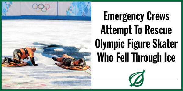 "Her leotard will do little to protect her from the deep and frigid water below the ice." onion.com/1mttgwR