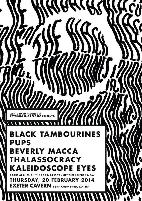 PsychoBabble Records (@p_b_records) on Twitter photo Tomorrow at <a href="/ExeterCavern/">Cavern</a>. <a href="/TBTambourines/">TheBlackTambourines</a> Pups <a href="/theBeverlyMacca/">Beverly Macca</a> Kaleidoscope Eyes and Thalassocracy <a href="/artishardrecs/">Art Is Hard Records</a> Tomorrow at <a href="/ExeterCavern/">Cavern</a>. <a href="/TBTambourines/">TheBlackTambourines</a> Pups <a href="/theBeverlyMacca/">Beverly Macca</a> Kaleidoscope Eyes and Thalassocracy <a href="/artishardrecs/">Art Is Hard Records</a>