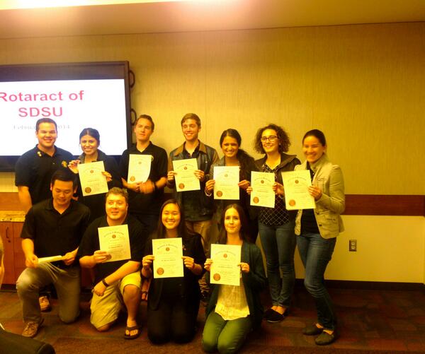 SDSURotaract's tweet photo. Congratulations to our newly pinned members #rotaract #sdsu #serviceaboveself http://t.co/bhbb0PEKmU