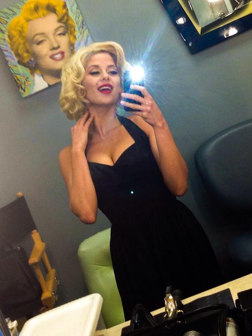 One of the many reasons I love my job:
I get to play dress-up ?

 Evoking Marilyn on set ??❤

#BTS #MarilynMonroe