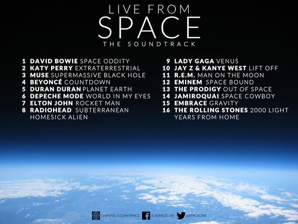 SpaceLive's tweet image. Excited by the #SpaceLive trailer during the #BRITs2014? Here&apos;s some music that&apos;s out of this world… #SpaceSongs